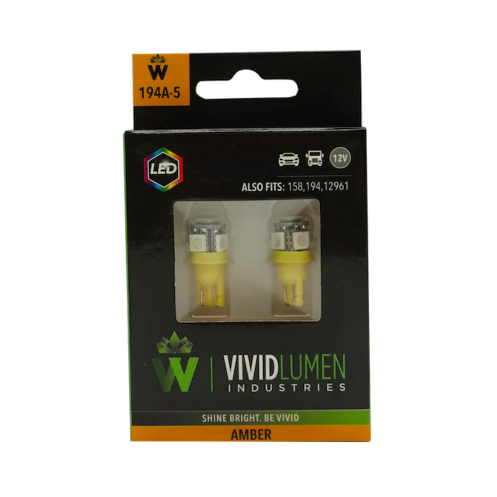 Long Lasting LED Bulbs - Amber Color - Improved Vehicle Lighting - Vivid Lumen Industries