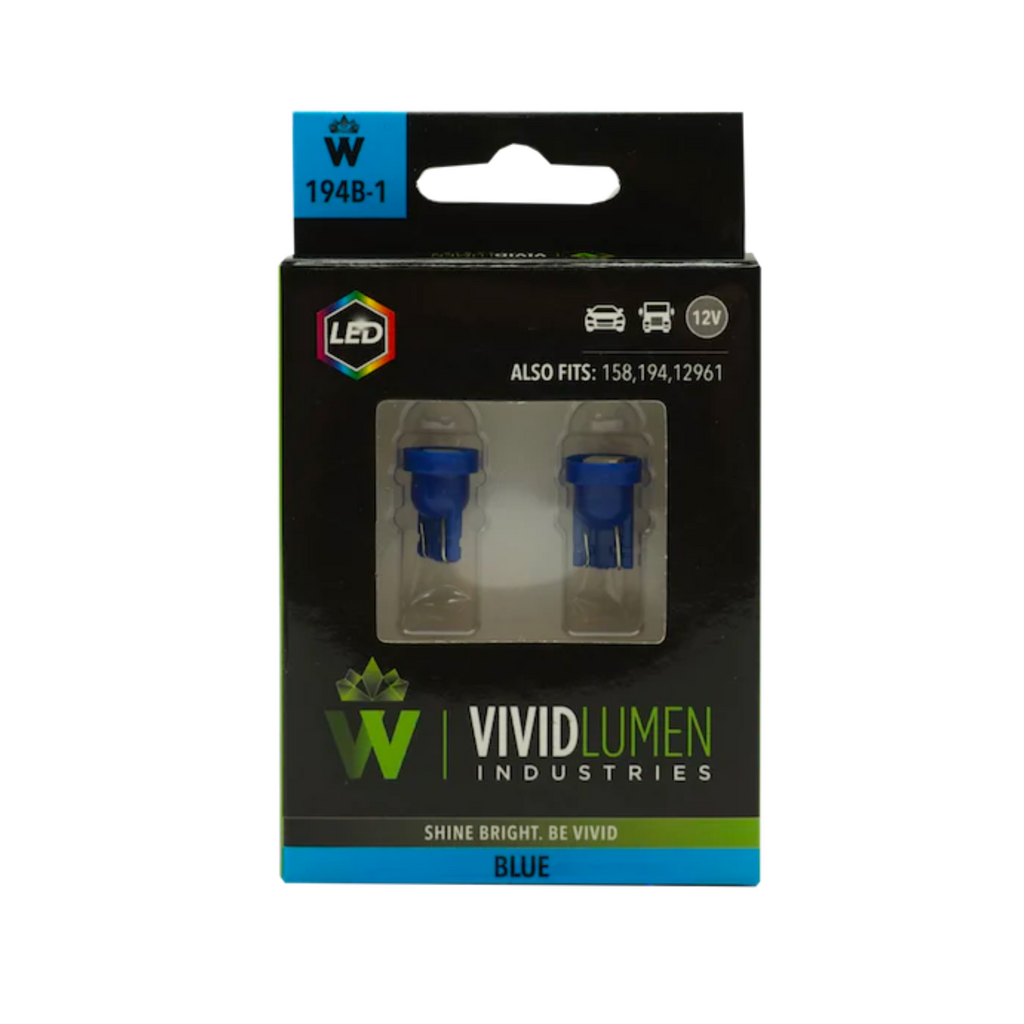 194 Blue Mini LED Bulbs - Vibrant Blue Color, 850 Lumens Brightness, Long Lasting Performance - Vivid Lumen Industries
