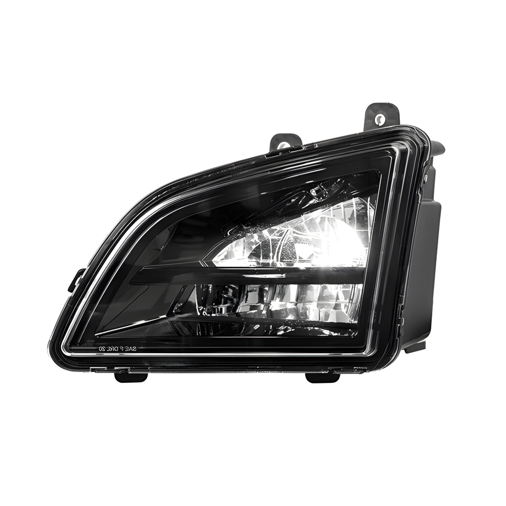 Volvo VNL VNR LED Fog Light Black - Brilliant Series - Full LED Functionality - Impact Resistant Lens - High Compatibility - DOT SAE ECE Certified - Sleek Black Design - 1800 Lumen Output - 50W Power - IP67 Waterproof - 3-Year Warranty