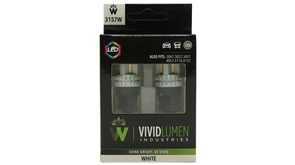 3157 White LED Bulbs High Output - Pair - Enhanced brightness and reliability for exterior and interior lighting