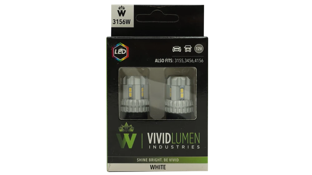 3156 White LED Bulbs High Output - Pair for Signal, Marker, Brake, Tail, Reverse Lights
