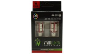 1157 Red LED Bulbs Long Lasting - Pair, with improved brightness and reliability, ideal for various vehicle lighting applications.