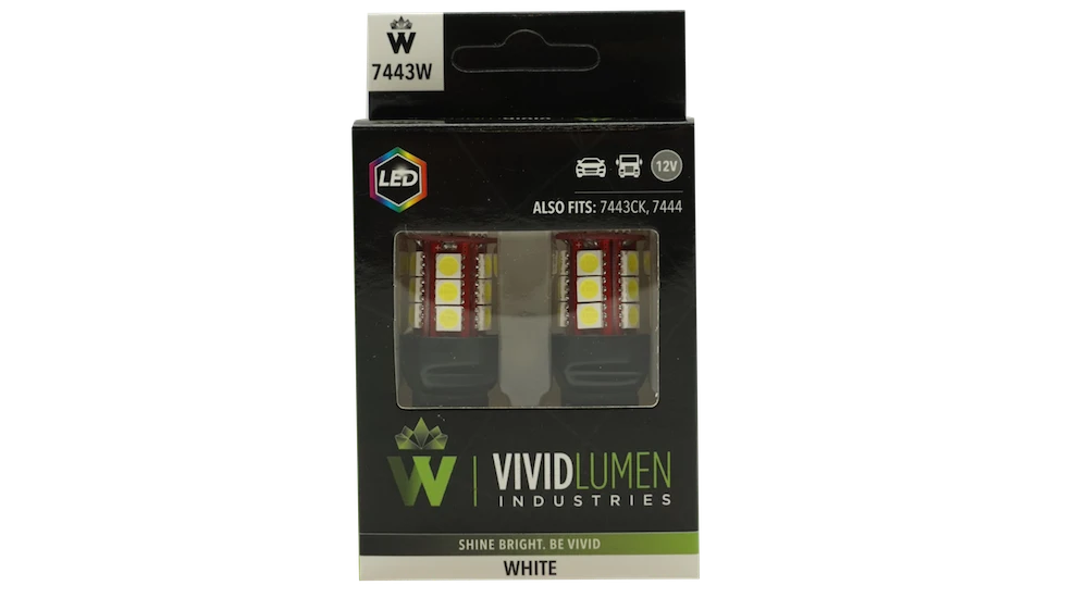 7443 White LED Bulbs Long Lasting (Pair) - Enhanced Brightness and Reliability for Exterior and Interior Lighting