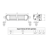 Diagram: Powerful Illumination - Super B Series Driving-Fog-Amber Strobe Light Bar