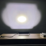 Illustration demonstrating the white beam projection of Vivid Lumen light bar, showcasing its wide-angle coverage and long-distance reach