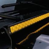 Off-road vehicle with a wired series light bar, Vivid Lumen, emitting bright white light for enhanced visibility